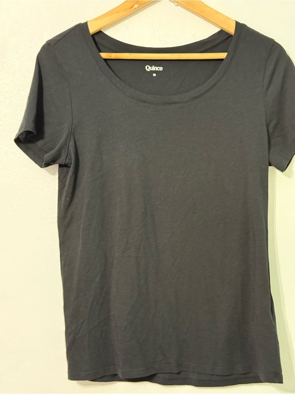 Quince Cotton Modal Scoop Neck Tee - Black Medium - Picture 2 of 8